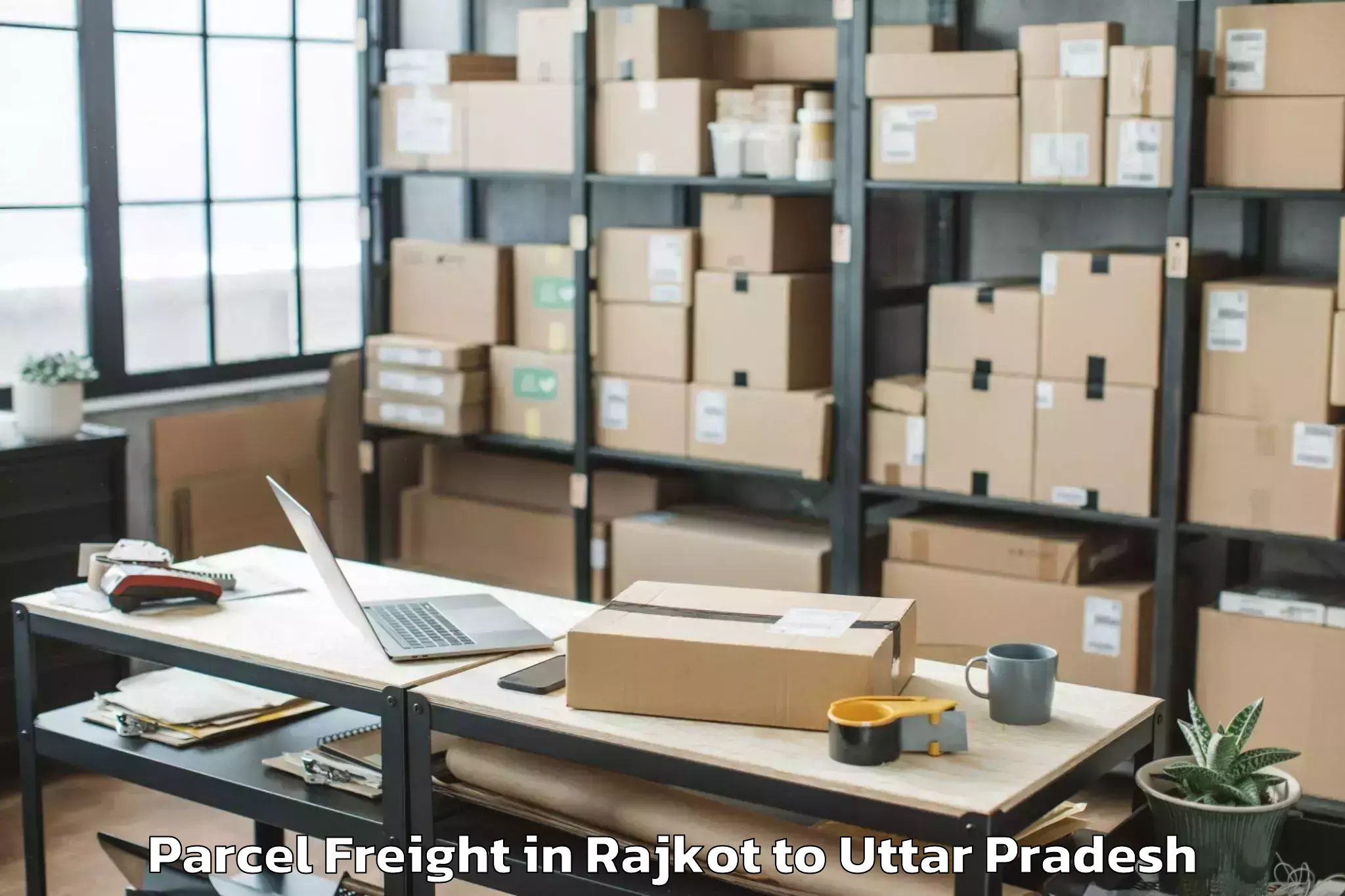 Rajkot to Chiraiyakot Parcel Freight Booking